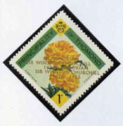 Thomond 1965 Carnation 1d (Diamond-shaped) with 'Sir Winston Churchill - In Memorium' overprint in gold with opt doubled* unmounted mint