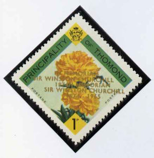 Thomond 1965 Carnation 1d (Diamond-shaped) with 'Sir Winston Churchill - In Memorium' overprint in gold with opt doubled* unmounted mint