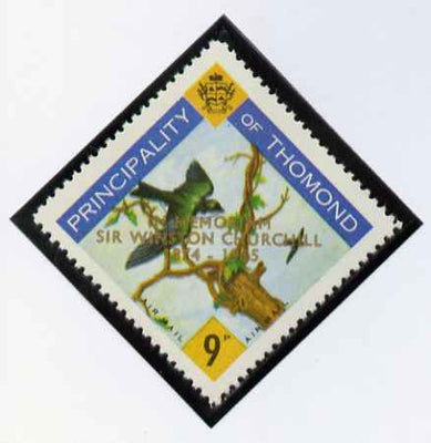 Thomond 1965 Martin 9d (Diamond-shaped) with 'Sir Winston Churchill - In Memorium' overprint in gold unmounted mint*