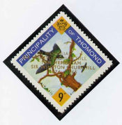 Thomond 1965 Martin 9d (Diamond-shaped) with 'Sir Winston Churchill - In Memorium' overprint in gold with opt doubled* unmounted mint