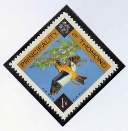 Thomond 1965 Bird 1s6d (Diamond shaped) with 'Sir Winston Churchill - In Memorial' opt in gold with opt inverted unmounted mint*