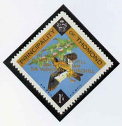 Thomond 1965 Bird 1s6d (Diamond shaped) with 'Sir Winston Churchill - In Memorial' opt in gold with opt doubled unmounted mint*