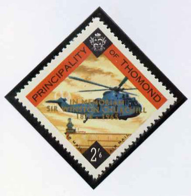 Thomond 1965 Helicopter 2s6d (Diamond shaped) with 'Sir Winston Churchill - In Memorium' overprint in gold unmounted mint*