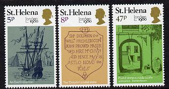 St Helena 1980 'London 1980' Stamp Exhibition set of 3 (SG 362-64) unmounted mint