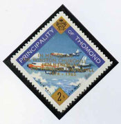 Thomond 1965 Jet Liner 2s (Diamond shaped) with 'Sir Winston Churchill - In Memorium' overprint in gold with opt doubled unmounted mint*