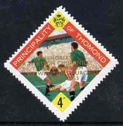 Thomond 1965 Football 4d (Diamond shaped) with 'Sir Winston Churchill - In Memorium' overprint in gold with opt doubled unmounted mint*
