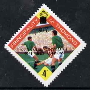 Thomond 1965 Football 4d (Diamond shaped) surcharged 2s6d World Cup 1966 - England Winners, opt inverted unmounted mint*
