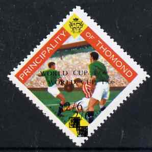 Thomond 1965 Football 4d (Diamond shaped) surcharged 2s6d World Cup 1966, opt doubled unmounted mint*