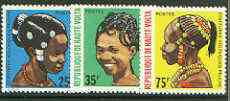 Upper Volta 1972 Native Hair Styles set of 3 unmounted mint, SG 373-75*