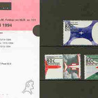 Netherlands 1994 Aircraft Industry Anniversaries set of 3 in presentation pack, as SG 1723-24