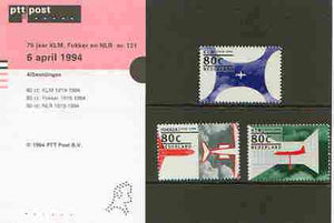 Netherlands 1994 Aircraft Industry Anniversaries set of 3 in presentation pack, as SG 1723-24