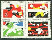Brazil 1987 Football Championships se-tenant block of 4 unmounted mint, SG 2284-87