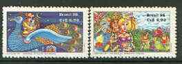 Brazil 1986 Lubrapex '86,Stamp Exhibition set of 2 unmounted mint, SG 2260-61