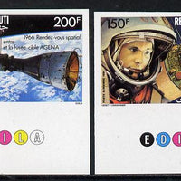 Djibouti 1986 Space Anniversary imperf set of 2 from limited printing (as SG 992-3) unmounted mint