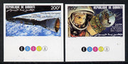 Djibouti 1986 Space Anniversary imperf set of 2 from limited printing (as SG 992-3) unmounted mint
