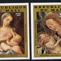 Mali 1981 Christmas imperf set of 2 from limited printing (as SG 893-4)