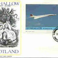 Eynhallow 1982 Concorde imperf deluxe sheet (£2 value) on cover with first day cancel