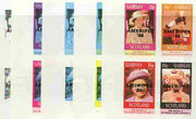 Gairsay 1986 Queen's 60th Birthday imperf sheetlet containing 4 values with AMERIPEX opt in black, set of 5 progressive proofs comprising single & various composite combinations (20 proofs) unmounted mint