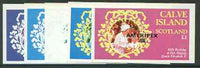 Calve Island 1986 Queen's 60th Birthday imperf souvenir sheet (£1 value) with AMERIPEX opt in black, set of 5 progressive proofs comprising single & various composite combinations,unmounted mint