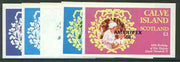 Calve Island 1986 Queen's 60th Birthday imperf souvenir sheet (£1 value) with AMERIPEX opt in black, set of 5 progressive proofs comprising single & various composite combinations,unmounted mint