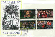 Eynhallow 1986 Queen's 60th Birthday perf set of 4 (10p, 12p, 18p & 35p) opt'd AMERIPEX '86 in black on cover with first day cancel