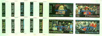 Eynhallow 1986 Queen's 60th Birthday imperf sheetlet containing set of 4 values each opt'd AMERIPEX '86 in blue - the set of 6 progressive proofs comprising single & various composite combinations incl completed design (24 proofs) unmounted mint