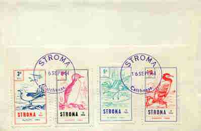 Stroma 1964 Europa (Birds) perf set of 4 on reverse of cover to London which bears the normal 3d UK inland rate. Note: I have several of these covers so the one you receive may be slightly different to the one illustrated