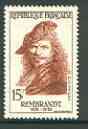 France 1957 Rembrandt 15f (from Famous Men set) unmounted mint SG 1360*