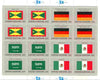 United Nations (NY) 1985 Flags of Member Nations #6 sheetlet of 16 containing flags of Grenada, Germany (Fed Rep), Saudi Arabia & Mexico each in blocks of 4 unmounted mint, SG 462a