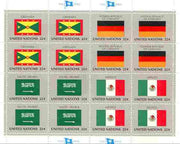 United Nations (NY) 1985 Flags of Member Nations #6 sheetlet of 16 containing flags of Grenada, Germany (Fed Rep), Saudi Arabia & Mexico each in blocks of 4 unmounted mint, SG 462a