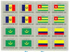 United Nations (NY) 1986 Flags of Member Nations #7 sheetlet of 16 containing flags of Rumania, Togo, Mauritania & Colombia each in blocks of 4 unmounted mint, SG 501a