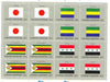 United Nations (NY) 1987 Flags of Member Nations #8 sheetlet of 16 containing flags of Japan, Gabon, Zimbabwe & Iraq each in blocks of 4 unmounted mint, SG 515a