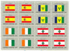 United Nations (NY) 1988 Flags of Member Nations #9 sheetlet of 16 containing flags of Spain, St Vincent, Ivory Coast & Lebanon each in blocks of 4 unmounted mint, SG 540a