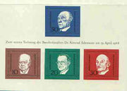 Germany - West 1968 Ardenauer Commemoration (1st issue) m/sheet unmounted mint, SG MS 1459