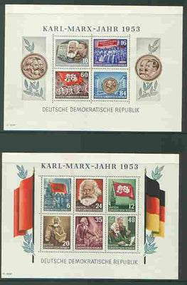 Germany - East 1953 Death Anniversary of Karl Marx set of 2 perf m/sheets unmounted mint, SG MS E111a
