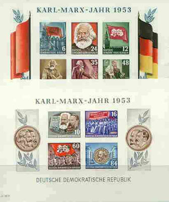 Germany - East 1953 Death Anniversary of Karl Marx set of 2 imperf m/sheets unmounted mint, SG MS E111b