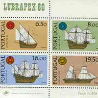 Portugal 1980 'Lubrapex 80' Stamp Exhibition m/sheet (Ships) unmounted mint, SG MS 1815