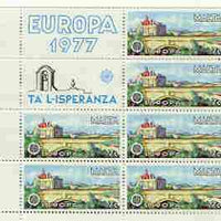 Malta 1977 Europa set of 2 each in sheetlets of 10 plus 2 labels, unmounted mint as SG 584-85