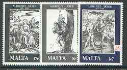 Malta 1978 Death Anniversary of Albrecht Durer set of 3 unmounted mint, SG 596-98*