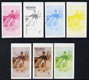 Staffa 1977 Sailor's' Uniforms 3p (Post Captain 1829) set of 7 imperf progressive colour proofs comprising the 4 individual colours plus 2, 3 and all 4-colour composites unmounted mint