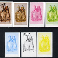 Staffa 1977 Sailor's' Uniforms 5p (Heaving the Lead 1829) set of 7 imperf progressive colour proofs comprising the 4 individual colours plus 2, 3 and all 4-colour composites unmounted mint