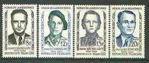 France 1958 Heroes of the Resistance (2nd issue) set of 4 unmounted mint, SG 1381-84