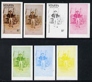 Staffa 1977 Sailor's' Uniforms 10p (Boatswain1829) set of 7 imperf progressive colour proofs comprising the 4 individual colours plus 2, 3 and all 4-colour composites unmounted mint