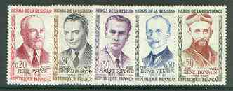 France 1960 Heroes of the Resistance (4th issue) set of 5 unmounted mint, SG 1478-82*
