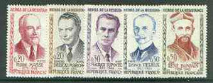 France 1960 Heroes of the Resistance (4th issue) set of 5 unmounted mint, SG 1478-82*