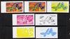 Dhufar 1977 Butterflies 30b (Pakio Alexandrae & Callithea Saphhira) set of 7 imperf progressive colour proofs comprising the 4 individual colours plus 2, 3 and all 4-colour composites unmounted mint