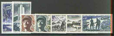 France 1969 25th Anniversary of Resistance & Liberation set of 7 unmounted mint, SG 1834-40*