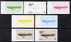 Oman 1977 Airships 1b (SR-1 of Italy - 1918) set of 7 imperf progressive colour proofs comprising the 4 individual colours plus 2, 3 and all 4-colour composites unmounted mint