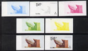 Oman 1977 Airships 3b (ZR-1 Shenandoah 1923) set of 7 imperf progressive colour proofs comprising the 4 individual colours plus 2, 3 and all 4-colour composites unmounted mint