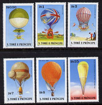 St Thomas & Prince Islands 1980 Balloons set of 6 unmounted mint